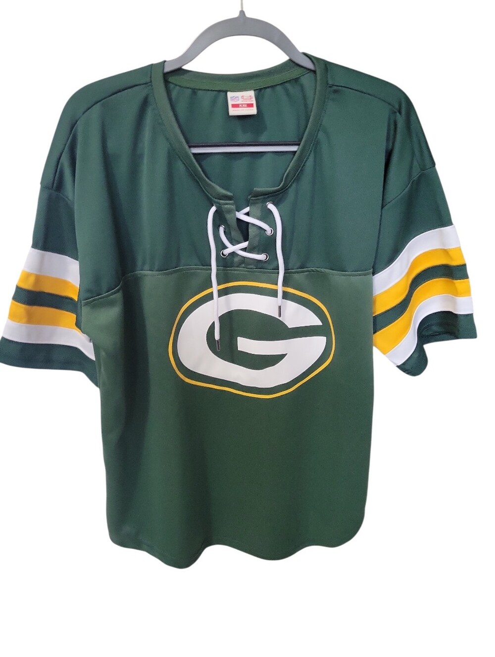 NFL Team Apparel Green Bay Packers Women's Lace-Up Football Jersey Size XXL